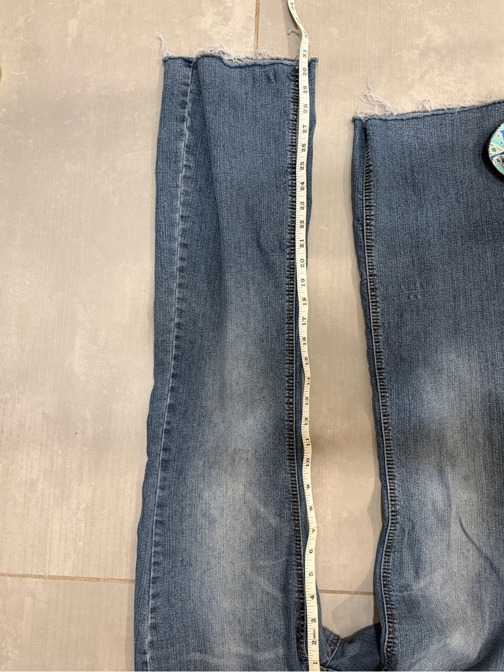Angels Medium Blue Flare Jeans with Raw Edge - Picture 8 of 9